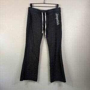 Aeropostale Womens Dark Gray Flared Drawstring Yoga Pants Size L